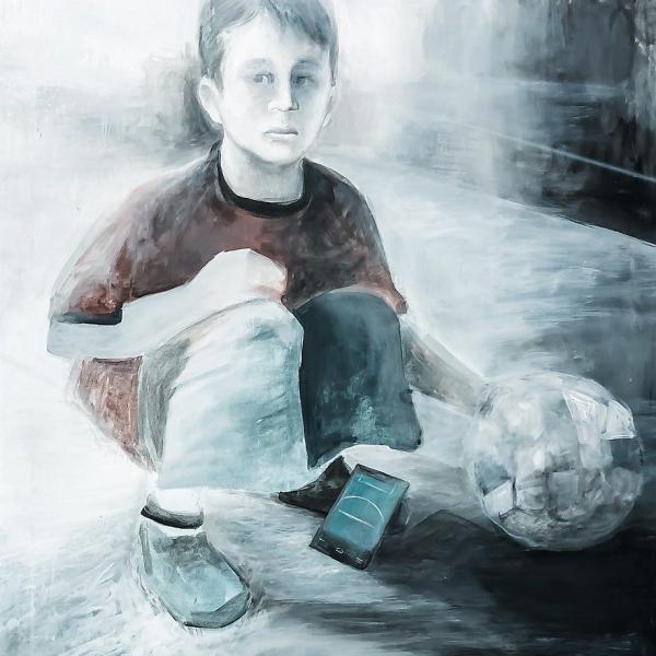 Καγκαράς Βασίλειος, Αμφιταλάντευση, 2017, ακρυλικό, 0,70Χ0,80μ