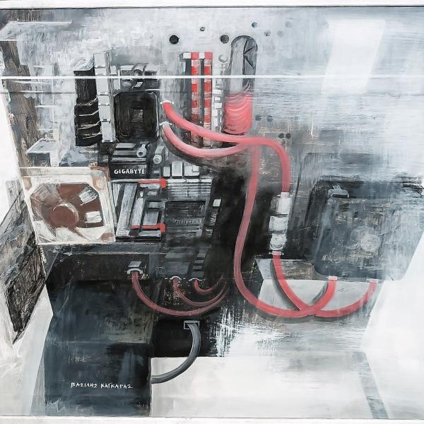 Καγκαράς Βασίλειος, Τοτέμ, 2017, ακρυλικό, 0,70Χ0,80μ