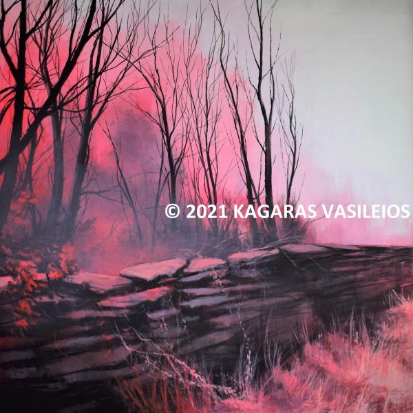 3Kagaras Vasileios b, Stone overrun, 2021, acrylic, 1,10X1,02m