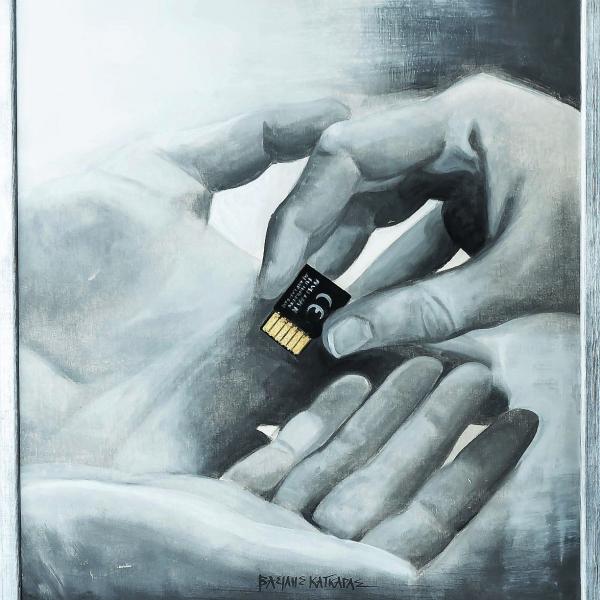 Kagaras Vasileios, Holy bread, 2017, acrylic, 0,50X0,60m